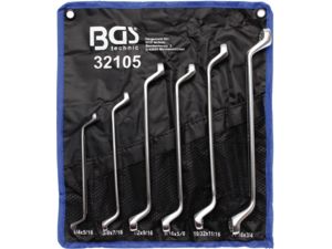 Obojstranné očkové kľúče 1/4 ÷ 7/8" BGS1032105 palcové, vyhnuté. Sada 6 dielov v taške