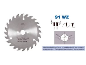 Pílový kotúč s SK <br />ø 160 x 2,6/1,6 x ø 20 - 24 WZ, <br />typ 22 5391