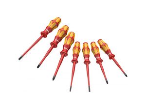 Elektrikárske skrutkovače Wera typ 160 iSS/7 Kraftform Plus rada 100 VDE. Súprava 7 ks
