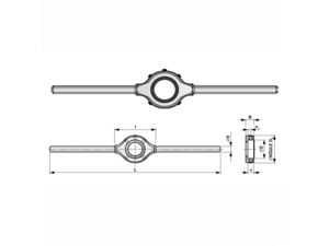 Ručné vratidlo na závitové kruhové čeľuste 38 mm, M12 - M15 (ČSN 24 1520)