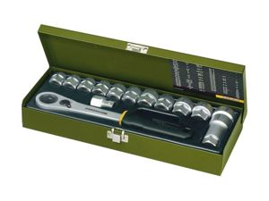 Gola sada 1/4 "Proxxon 23602, 13 ÷ 27 mm s priechodnou račňou (13 dielov)