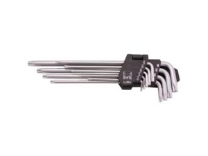 Zástrčné kľúče TORX (T-profil) T10 ÷ T50 BGS100793 extra dĺhe. Sada 9 ks.