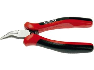 Kliešte so špicatými čeľusťami pre elektroniku zahnuté 130mm FORMAT