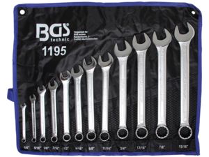 Očkoploché kľúče 1/4" ÷ 15/16" BGS101195 palcové, dle DIN 3113A. Sada 12 dielov