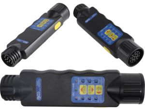 Elektrická skúšačka BGS102175, zásuvky a zástrčky prívesného vozíka. 13 pólov