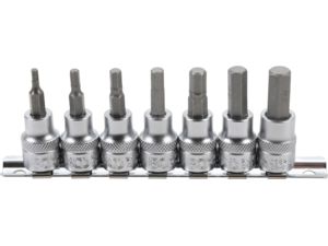 Zástrčné hlavice 3/8" 6hranné 3 ÷ 10 mm BGS105107 Sada 7 dielov na koľajnici