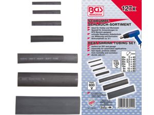 Zmršťovacie dutinky BGS108042, čierne. Sortiment 127 dielov