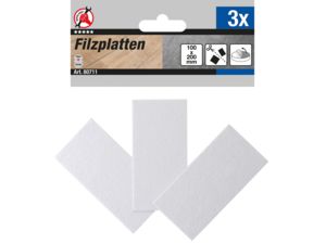 Plstené klzáky Kraftmann 100 x 200 mm, biele BGS1080711 Sada 3 ks
