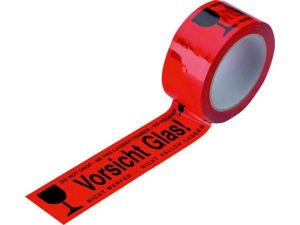 Lepiaca páska PVC 50mmx66m "Opatrne sklo" v 4 jazykoch