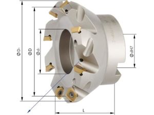 Rovinná fréza 45° Z6 priemer 63 mm EDE29990230 s vnútorným chladením