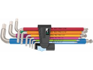 Wera 022860 Zástrčné kľúče inbus 3950/9 Hex-Plus Multicolour Stainless 1, nerezová oceľ (Sada 9 dielov)