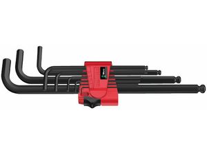 Wera 022086 Zástrčné kľúče inbus 950/9 Hex-Plus 6 Sada zástrčných kľúčov, BlackLaser (Sada 9 dielov)