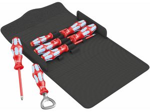 Wera 022750 Sada skrutkovačov Kraftform VDE 3100 i/7 Set 1, izolované, nerezová oceľ, darček otvárač (7 dielov + pás)