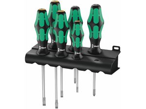 Wera 105656 Skrutkovače Kraftform Plus Lasertip 334/355/6 Rack (Sada 6 ks a stojan)