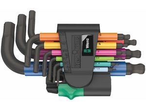 Wera 133164 Zástrčné kľúče inbus 950/9 Hex-Plus Multicolour 2. BlackLaser SPKS (Sada 9 ks)
