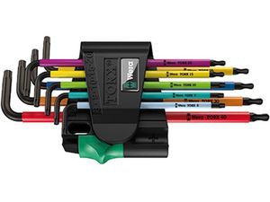Wera 073599 Zástrčné kľúče 967 SPKL/9 TORX BO Multicolour, BlackLaser (Sada 9 dielov)