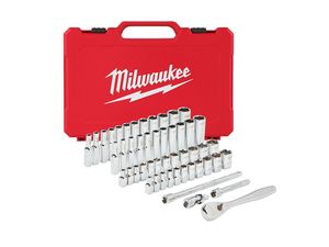 Gola sada 1/4" 5 ÷ 15 mm a 5/32 ÷ 9/16" Milwaukee 4932464944 metrická a palcová (50 dielov)