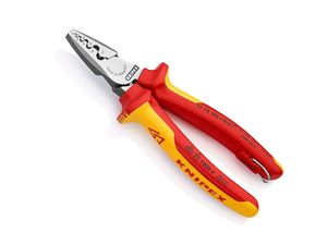 Lisovacie kliešte na koncovej dutinky Knipex 97 78 180 T s upevňovacím okom VDE