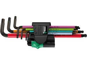 Wera 022534 Zástrčné kľúče inbus 950/7 Hex-Plus Multicolour Magnet 1, BlackLaser (Sada 7 dielov)