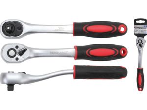 Prepínací račňa Kraftmann 3/8" BGS100518 s vyhazovákom, vyhnutá