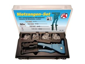Nitovacie kliešte Kraftmann 250 mm BGS100401, 2,4 ÷ 4,8 mm. Sada v kazete