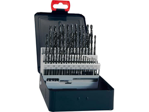 Špirálové vrtáky HSS 1,0 ÷ 10,5 mm, vrátane priemerov pre závity FORTIS podľa DIN 338 (Sada 24 dielov)