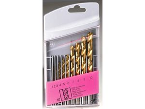 Vrtáky 1 ÷ 10 mm Falti HSS TiN EXTRA v plastovej kazete Sada 10 dielov po 1 mm