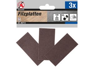 Plstené klzáky Kraftmann 100 x 200 mm, hnedé BGS1080713 Sada 3 ks