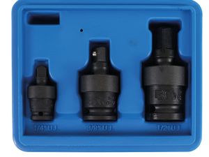 Kĺbové adaptéry 1/4", 3/8", 1/2" pre pneumatické náradie BGS109459 Sada 3 diely