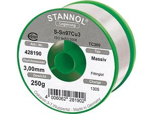 Spájka na tvarovky 428190 250g priemer 3mm Stannol
