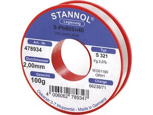 Spájkovacie drôt 478934 100g priemer 2mm Stannol