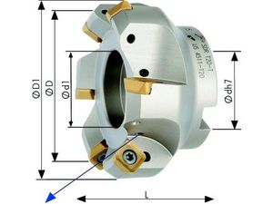 Rovinná nástrčná fréza 45° Z16 SEETO / SEEW priemer 250 mm EDE29992090 s vnútorným chladením