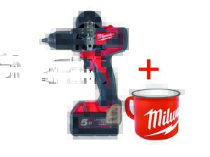 Aku kompaktná príklepová vŕtačka Milwaukee M18 BLPD2-502X, Li-Ion 5,0 Ah + hrnček Milwaukee červený ZDARMA
