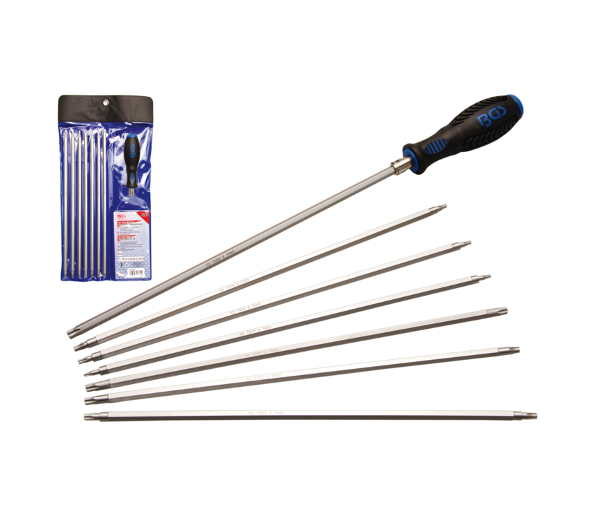 Sada skrutkovačov T-profil (Torx)/TS profil (Torx Plus) BGS102325, výmenné čepele (8 dielov)