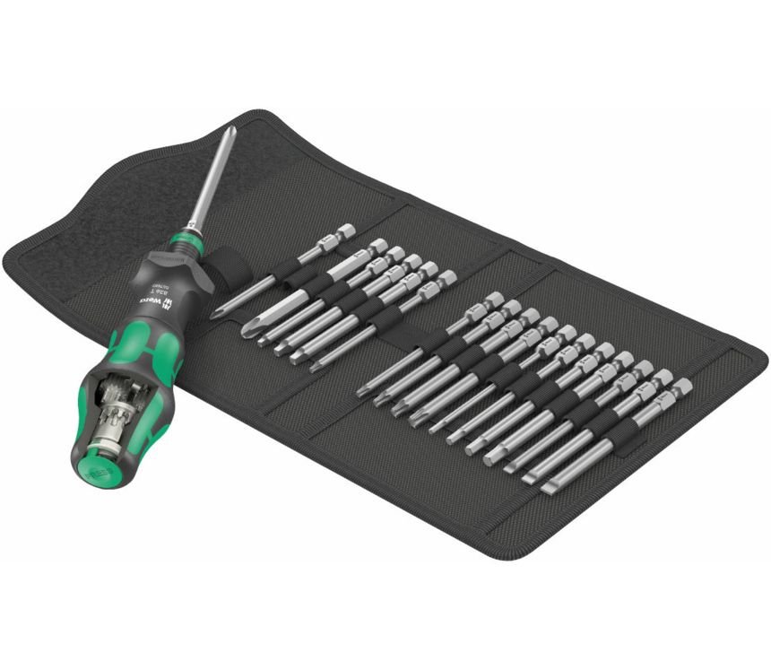 Wera 057483 Výmenné skrutkovacie čepele Kraftform Kompakt Turbo Imperial 1, palcové (Sada 19 dielov)