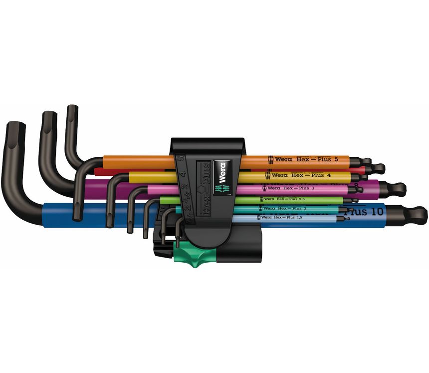 Wera 073593 Zástrčné kľúče inbus 950/9 Hex-Plus Multicolour 1 SB, BlackLaser (Sada 9 dielov)
