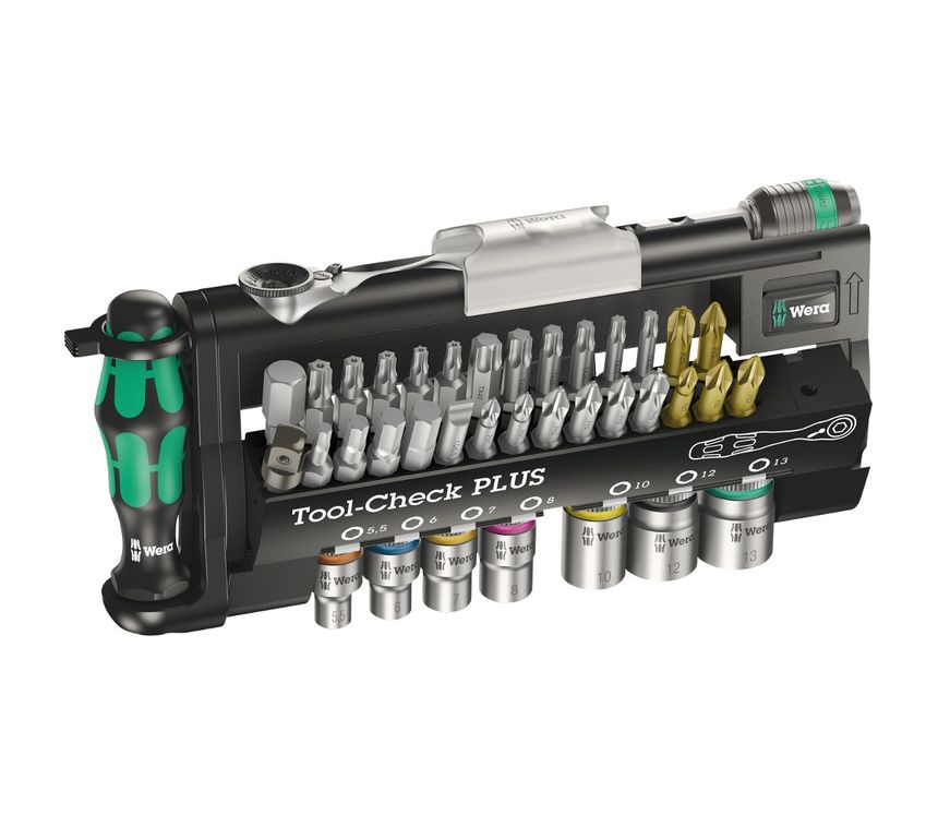 Wera 056490 Bity, hlavice a račňa 1/4" Zyklop Tool-Check PLUS s držiakom 889/4/1 K (Sada 40 dielov)