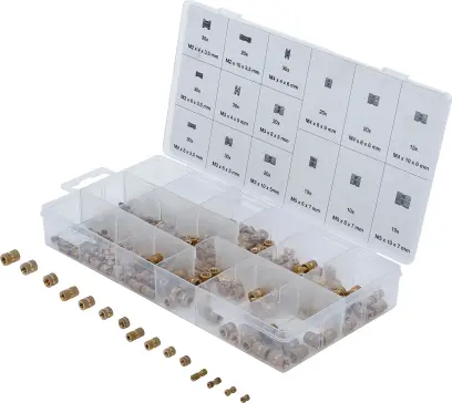 Vkládací/lisovací matice BGS1085223 Mosaz (Sada 330 ks) (BGS1085223)