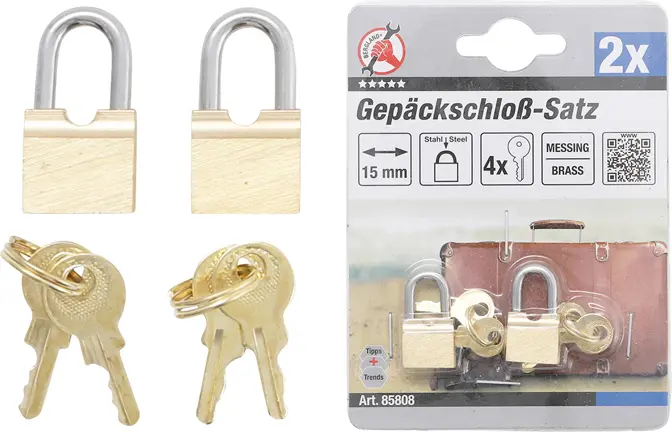 Sada zámku na zavazadla 15 mm 2dílná (BGS1085808)