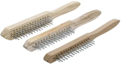 Ruční drátěné kartáče Kraftmann BGS1085815, dřevěná rukojeť (2-, 3- a 4řadé) Sada 3 ks (BGS1085815)