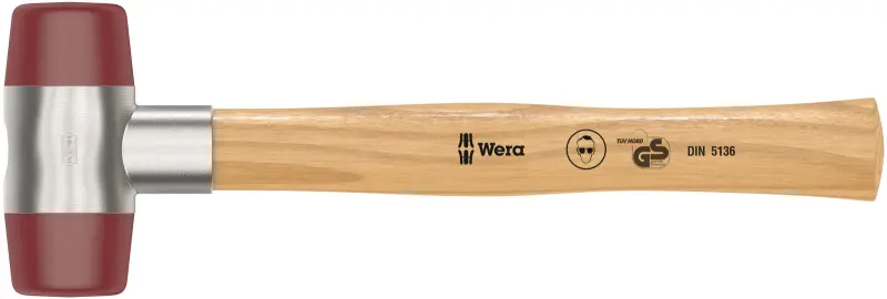 Wera 000530 Vyklepávacia palička Wera 102 - 6. Hlavy z Uretanu. Jaseňová rukoväť 340 mm (W05000530001)