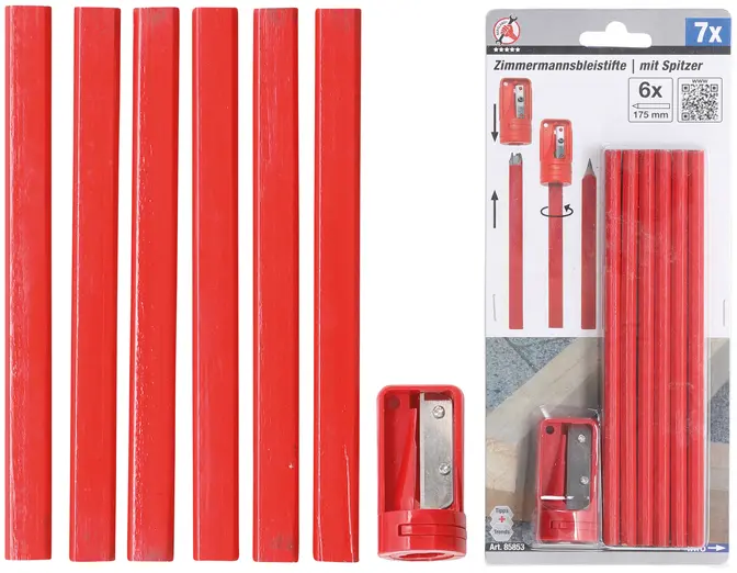 tužky tesařské s ořezávatkem ,7 dílu sada (BGS1085853)