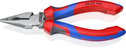 Kleště kombinované úzké ploché KNIPEX 08 22 145, 145 mm - leštěná hlava, vícesložkové návleky (K 8 22 14 5)