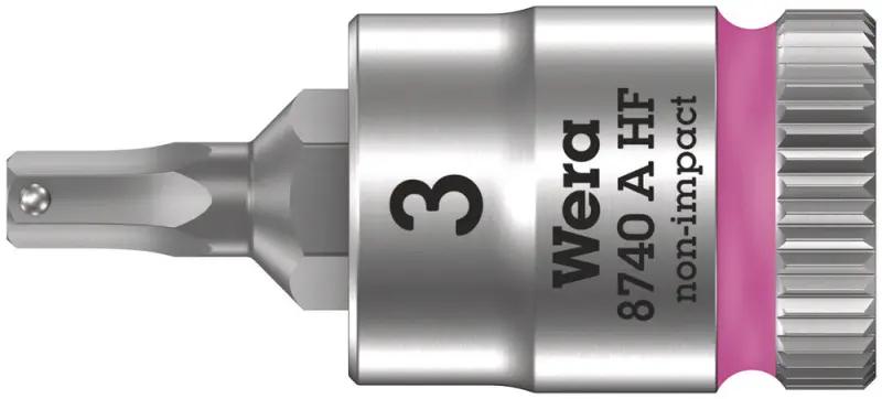 Wera 003332 Zástrčná bitová hlavice Zyklop 1/4" 6hran 3 mm typ 8740 A HF s přidržovací funkcí (W05003332001)