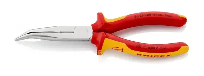 Kliešte Knipex 26 26 200 polguľaté zahnuté hroty do 1000 V (K 26 26 200)