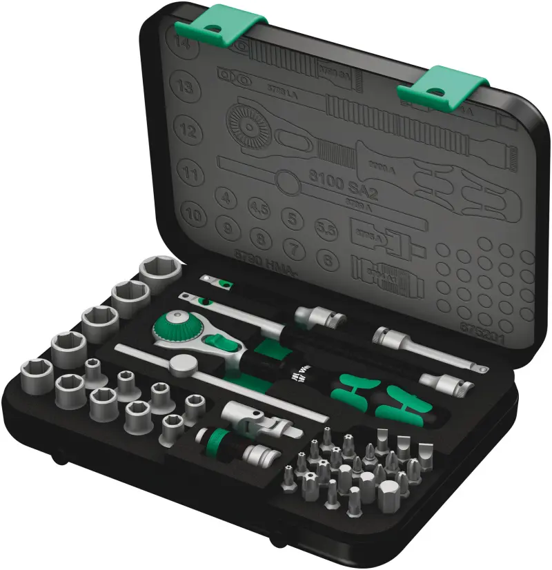 Wera 003533 Račňová sada Zyklop Speed 1/4" typ 8100 SA 2, metrická - 42 dielov (W05003533001)