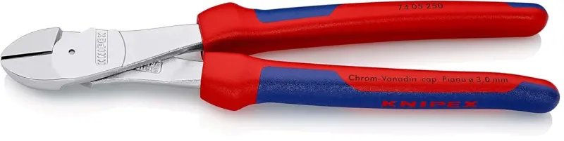 Boční štípací kleště Knipex 74 05 250 - silové, vícesložkové návleky, chromováno (K 74 05 250)