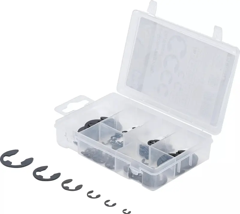 Třmenové pojistné kroužky Kraftmann pr. 3 ÷ 15 mm BGS1088174 (Sada 94 dílů) (BGS1088174)