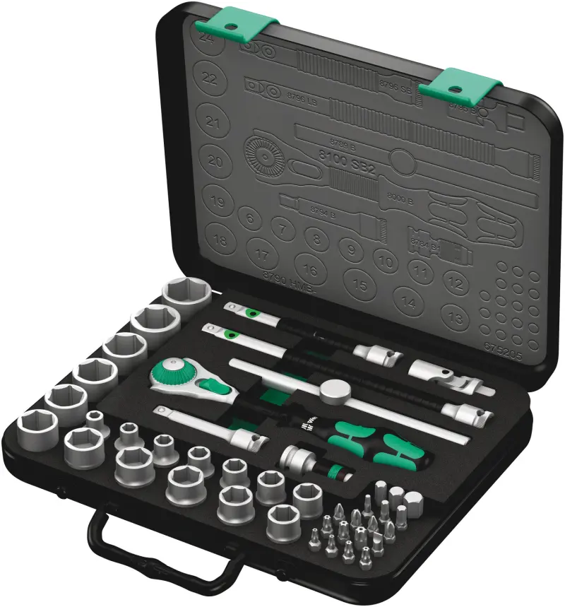 Wera 003594 Račňová sada Zyklop Speed 3/8" 8100 SB 2, metrická - 43 ks (W05003594001)