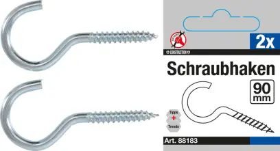 háčky šroubovací 90 mm. 2 díly (BGS1088183)